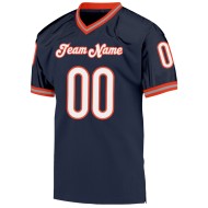 Custom Navy White-Orange Mesh Authentic Throwback Football Jersey Custom Navy White-Orange Mesh Authentic Throwback Football Jersey