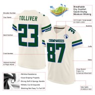 Custom Cream Green-Royal Mesh Authentic Football Jersey Custom Cream Green-Royal Mesh Authentic Football Jersey