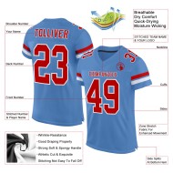 Custom Light Blue Red-White Mesh Authentic Football Jersey Custom Light Blue Red-White Mesh Authentic Football Jersey