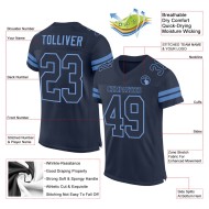 Custom Navy Navy-Light Blue Mesh Authentic Football Jersey Custom Navy Navy-Light Blue Mesh Authentic Football Jersey