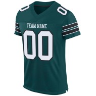 Custom Midnight Green White-Black Mesh Authentic Football Jersey Custom Midnight Green White-Black Mesh Authentic Football Jersey